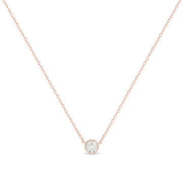 .925 Sterling Silver 1/2 Cttw Diamond Bezel 18" Pendant Necklace (I-J Color, I2-I3 Clarity) by Bids.com