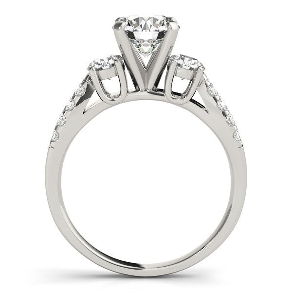 14k White Gold Split Shank 3 Stone Round Diamond Engagement Ring (2 cttw) by Bids.com