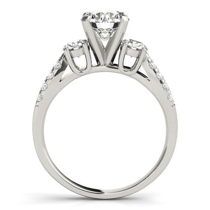 14k White Gold Split Shank 3 Stone Round Diamond Engagement Ring (2 cttw) by Bids.com
