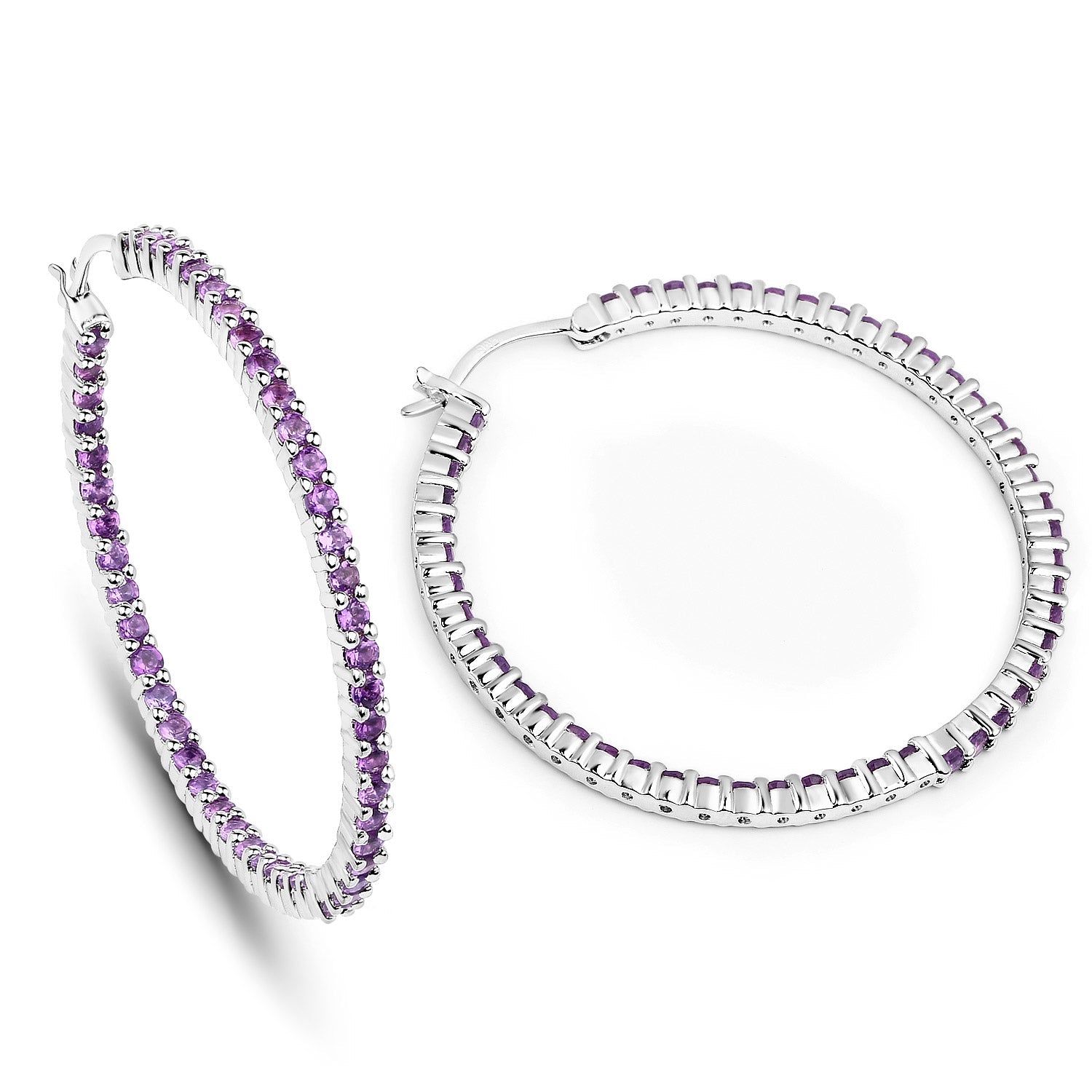 3.00 Carat Genuine Amethyst .925 Sterling Silver Earrings by Bids.com