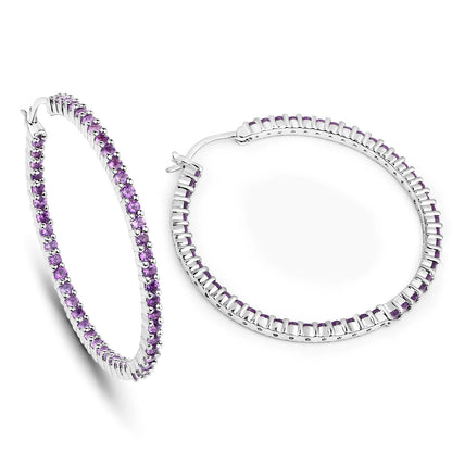 3.00 Carat Genuine Amethyst .925 Sterling Silver Earrings by Bids.com