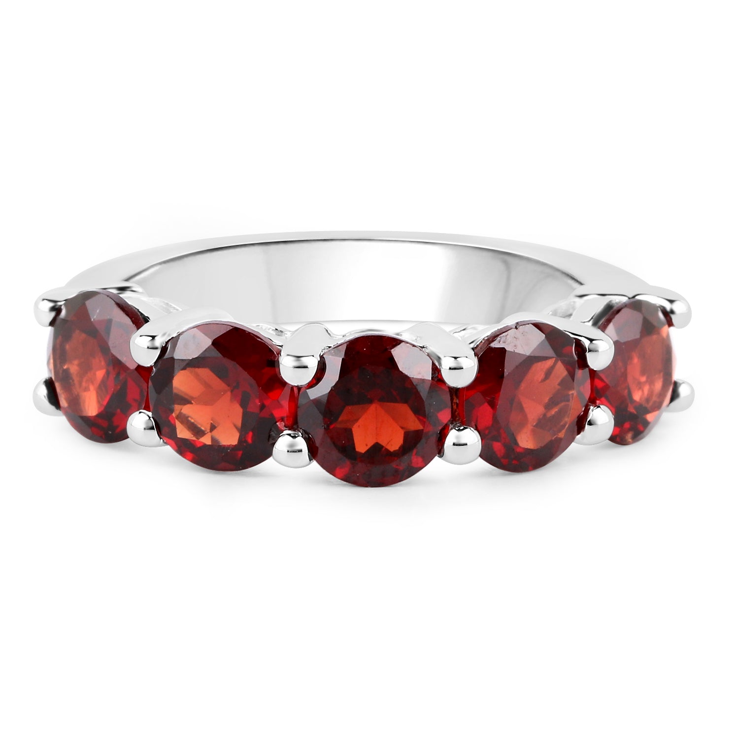 4.00 Carat Genuine Garnet .925 Sterling Silver Ring  DestGlow