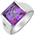 5.21 Carat Genuine Amethyst & White Diamond .925 Sterling Silver Ring by Bids.com