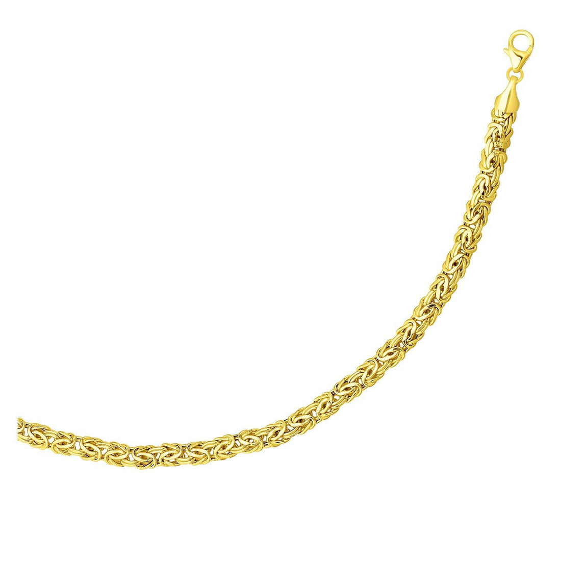 14k Yellow Gold Byzantine Link Shiny Bracelet by Bids.com