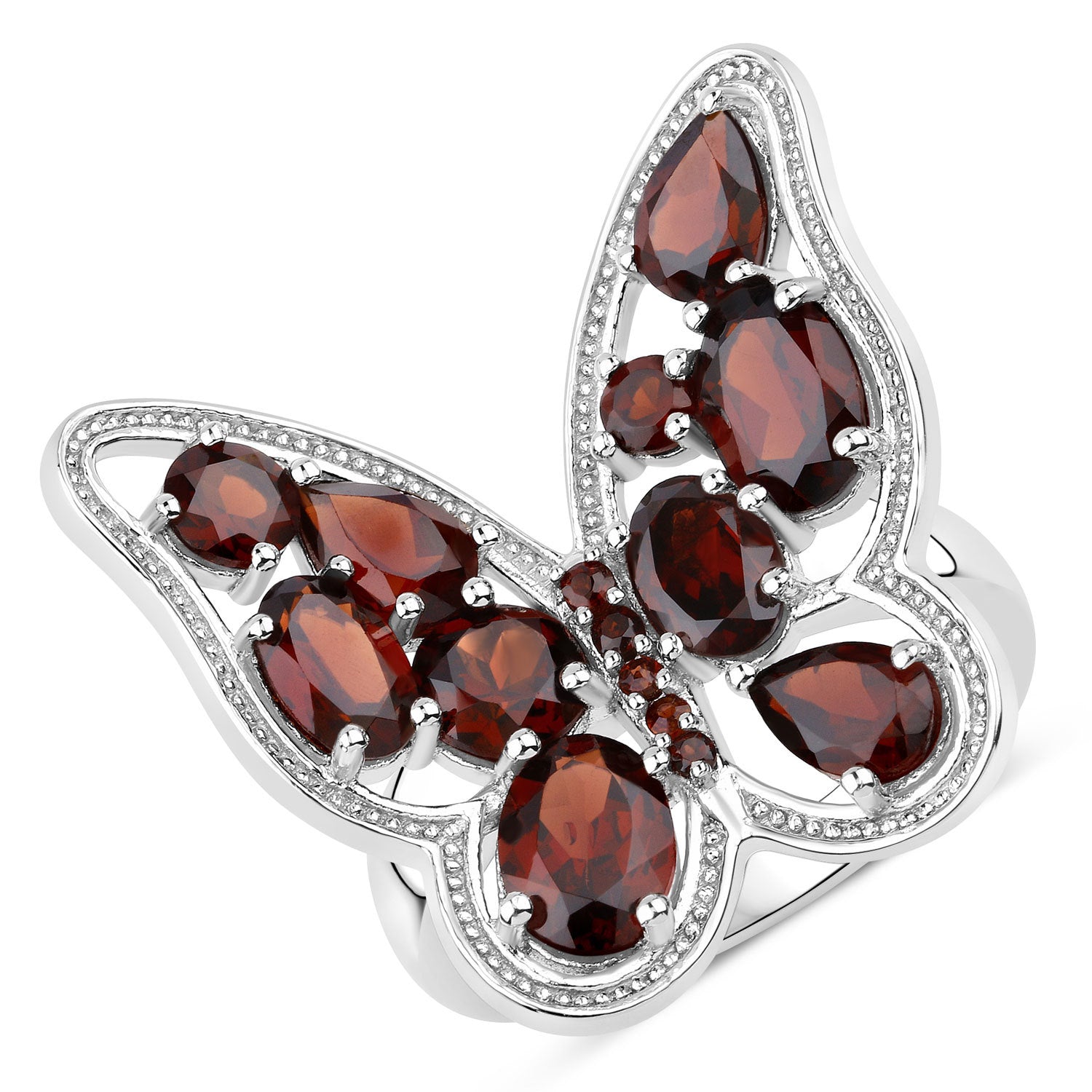 5.19 Carat Genuine Garnet .925 Sterling Silver Ring  DestGlow