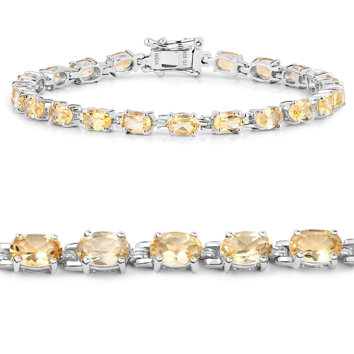 9.03 Carat Genuine Citrine .925 Sterling Silver Bracelet by Bids.com