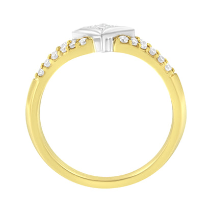 10K Two Tone Color 1/2 Cttw Diamond Kite and Split Shank Ring (H-I Color,SI2-I1 Clarity) by Bids.com