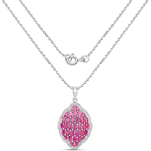 4.46 Carat Genuine Ruby .925 Sterling Silver Pendant by Bids.com