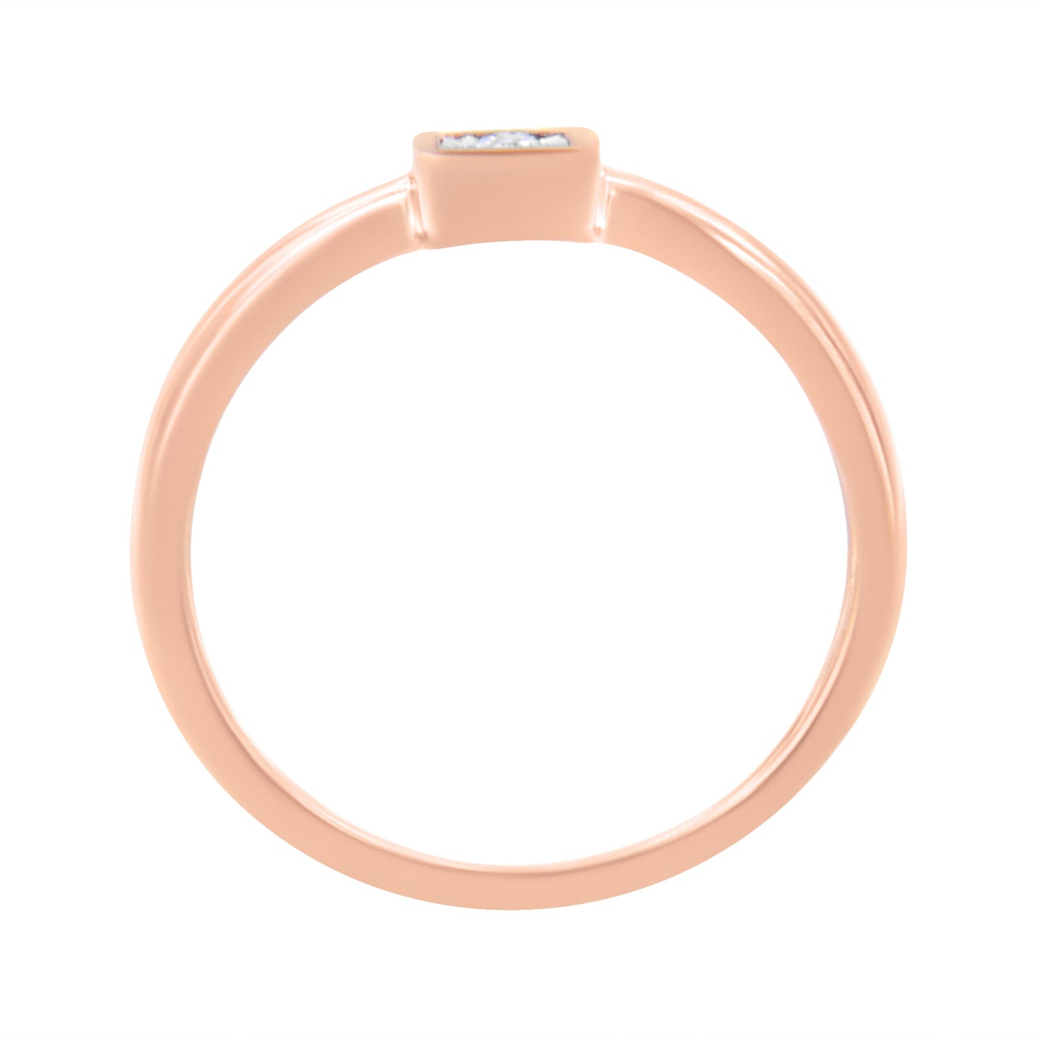 14K Rose Gold Plated .925 Sterling Silver 1/20 cttw Miracle Set Diamond Promise Ring (J-K Color, I1-I2 Clarity) - Size 6 by Bids.com