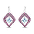 5.70 Carat Genuine Blue Topaz & Rhodolite .925 Sterling Silver Earrings  DestGlow