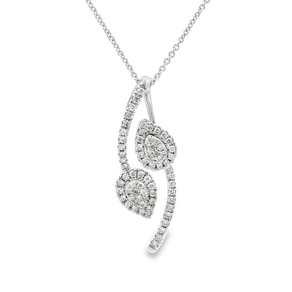 Genuine .50ct Diamond Fashion Pendants 10KT White Gold by Bids.com