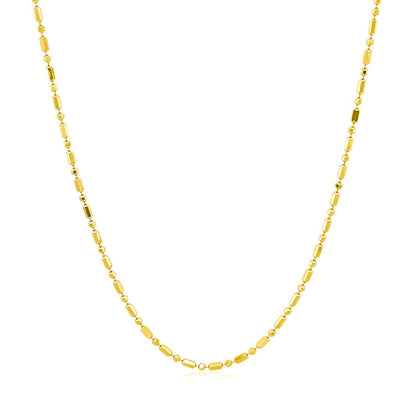 14k Yellow Gold Diamond-Cut Alternating Bead Chain 1.2mm by Bids.com