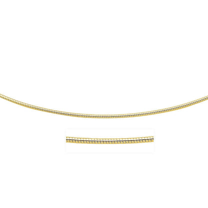 14k Yellow Gold Necklace in a Round Omega Chain Style by Bids.com