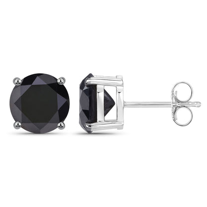 4.91 Carat Genuine Black Diamond 14K White Gold Earrings by Bids.com