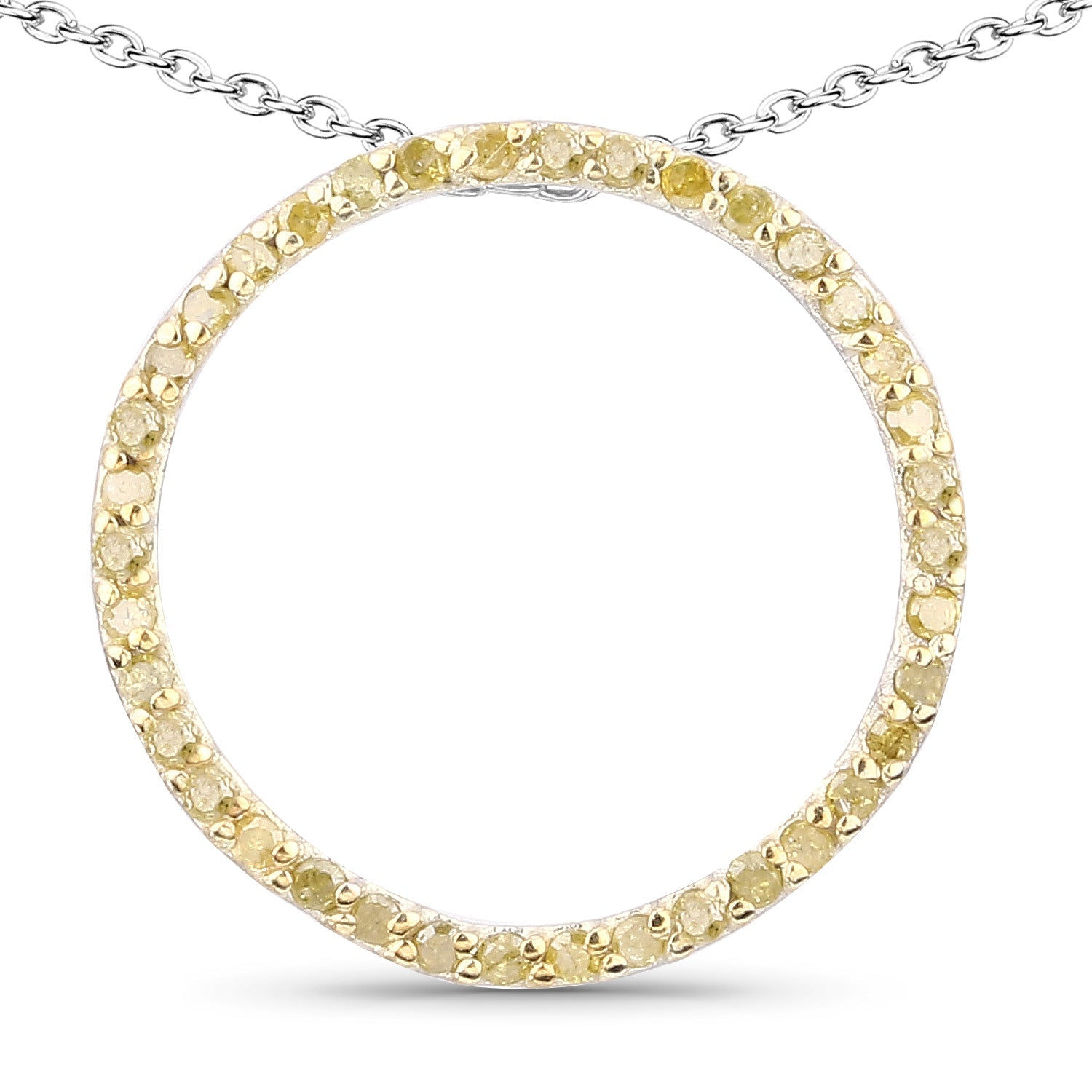 0.30 Carat Genuine Diamond Yellow .925 Sterling Silver Pendant by Bids.com