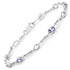 1.30 Carat Genuine Tanzanite and White Topaz .925 Sterling Silver Bracelet  DestGlow