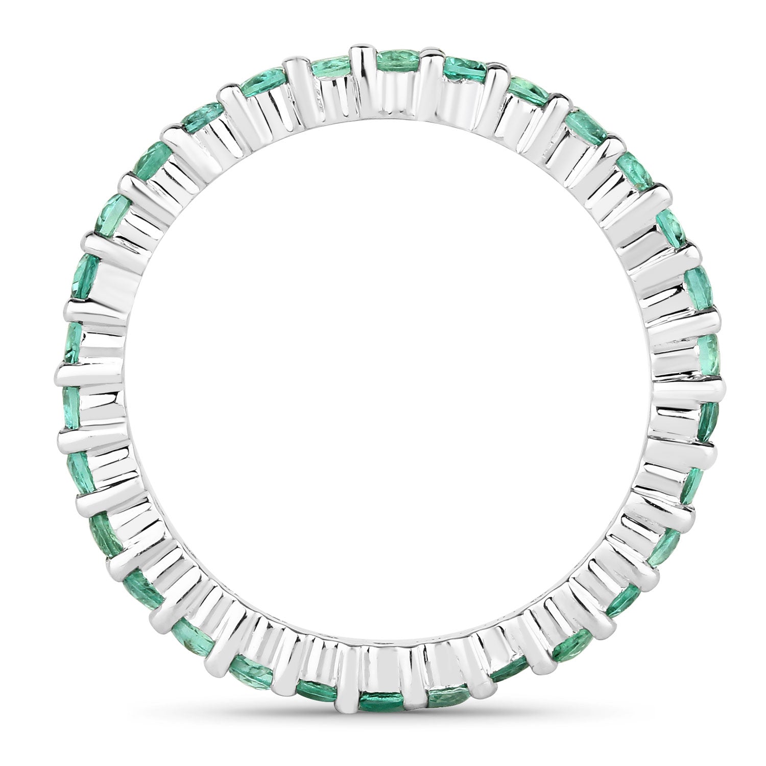 1.02 Carat Genuine Zambian Emerald 14K White Gold Ring  DestGlow