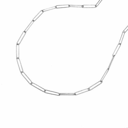 14k White Gold Wire Paperclip Chain (2.7mm) by Bids.com