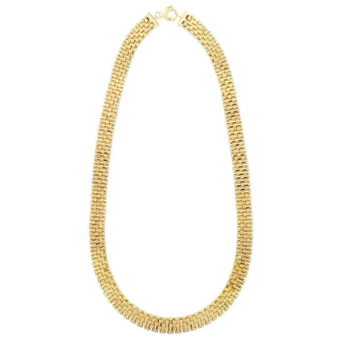 14k Yellow Gold Faceted Panther Link Chain Necklace by Bids.com