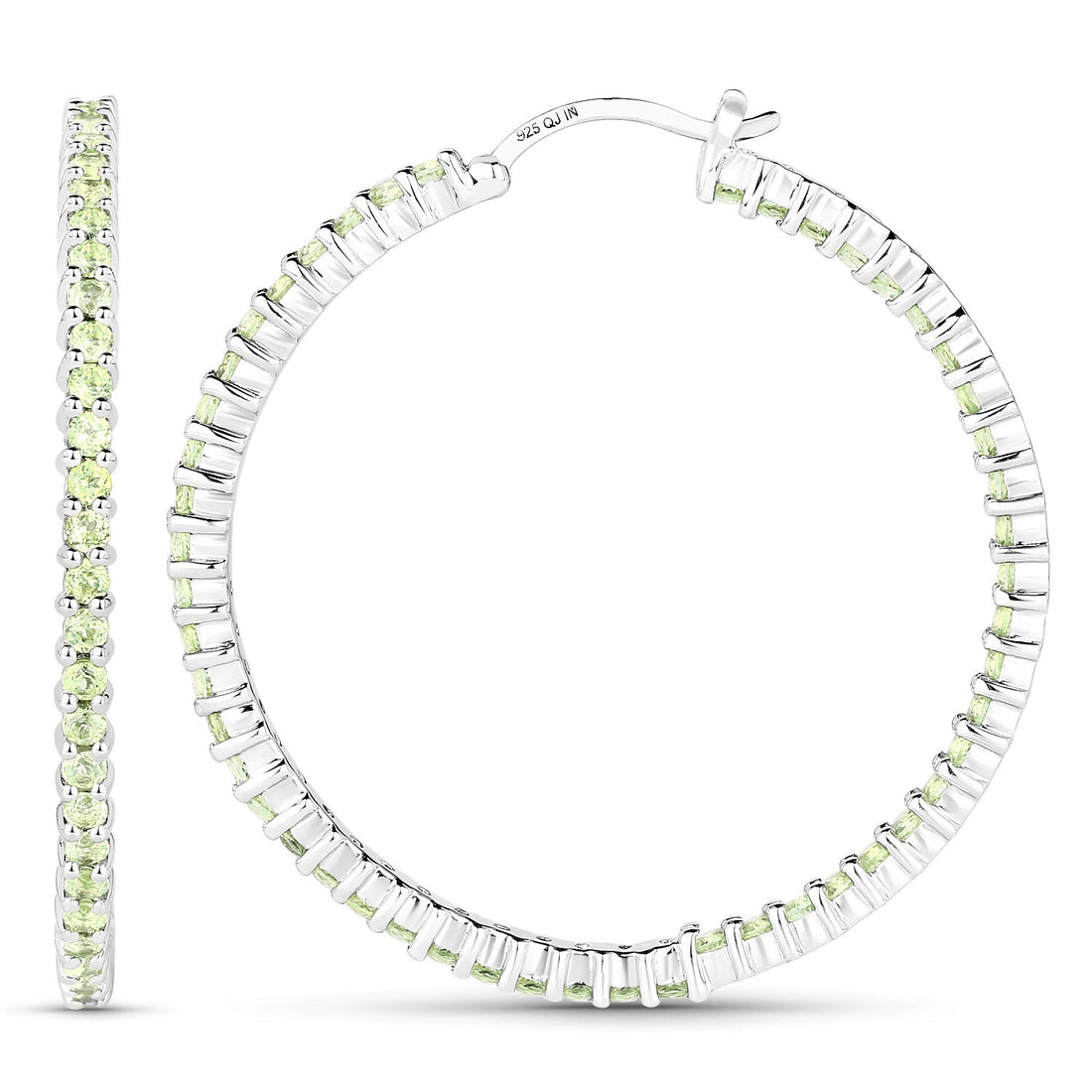 3.50 Carat Genuine Peridot .925 Sterling Silver Earrings by Bids.com