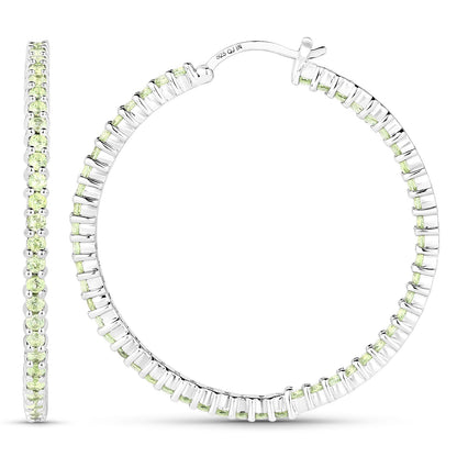3.50 Carat Genuine Peridot .925 Sterling Silver Earrings by Bids.com