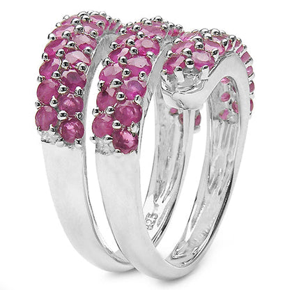 3.90 Carat Genuine Ruby .925 Sterling Silver Ring  DestGlow