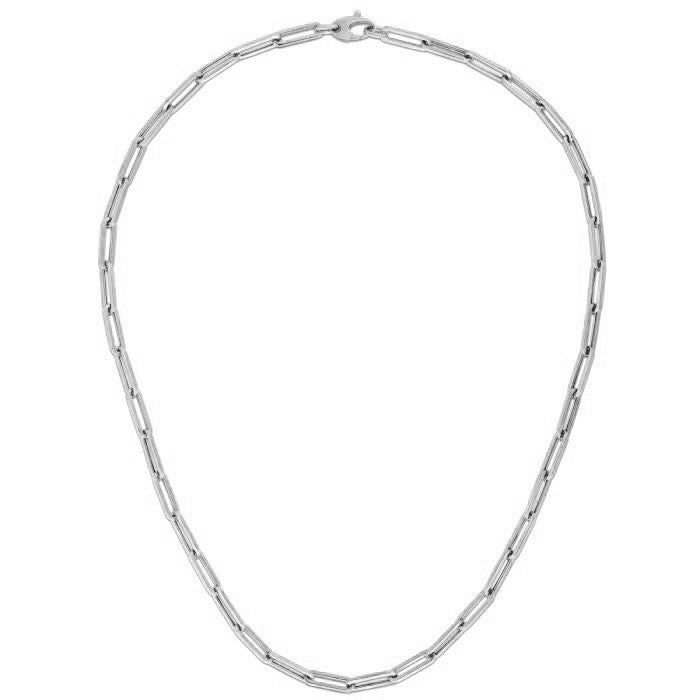 14k White Gold Bold Paperclip Chain (4.2 mm) by Bids.com