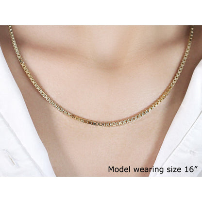 2.5mm 14k Yellow Gold Semi Solid Box Chain by Bids.com