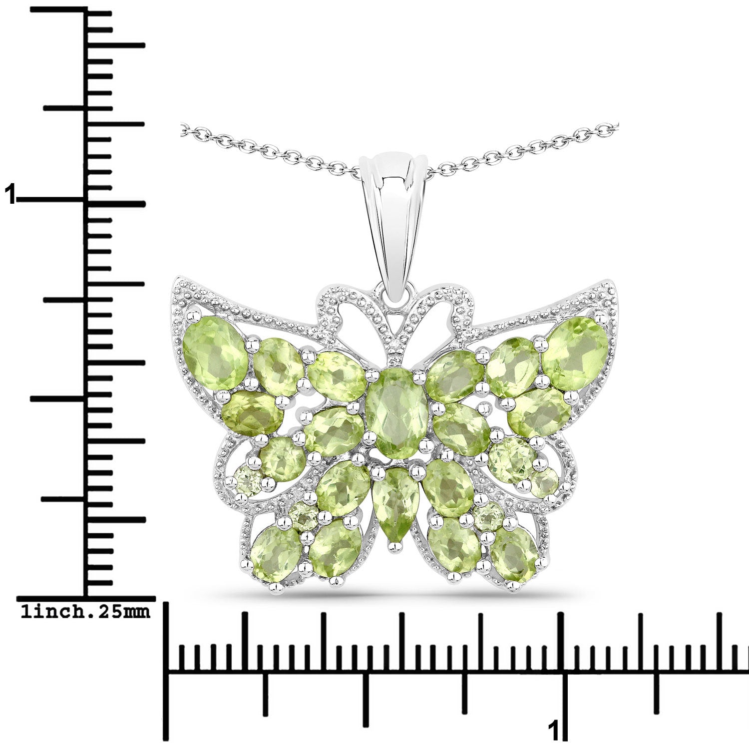 4.05 Carat Genuine Peridot .925 Sterling Silver Pendant  DestGlow