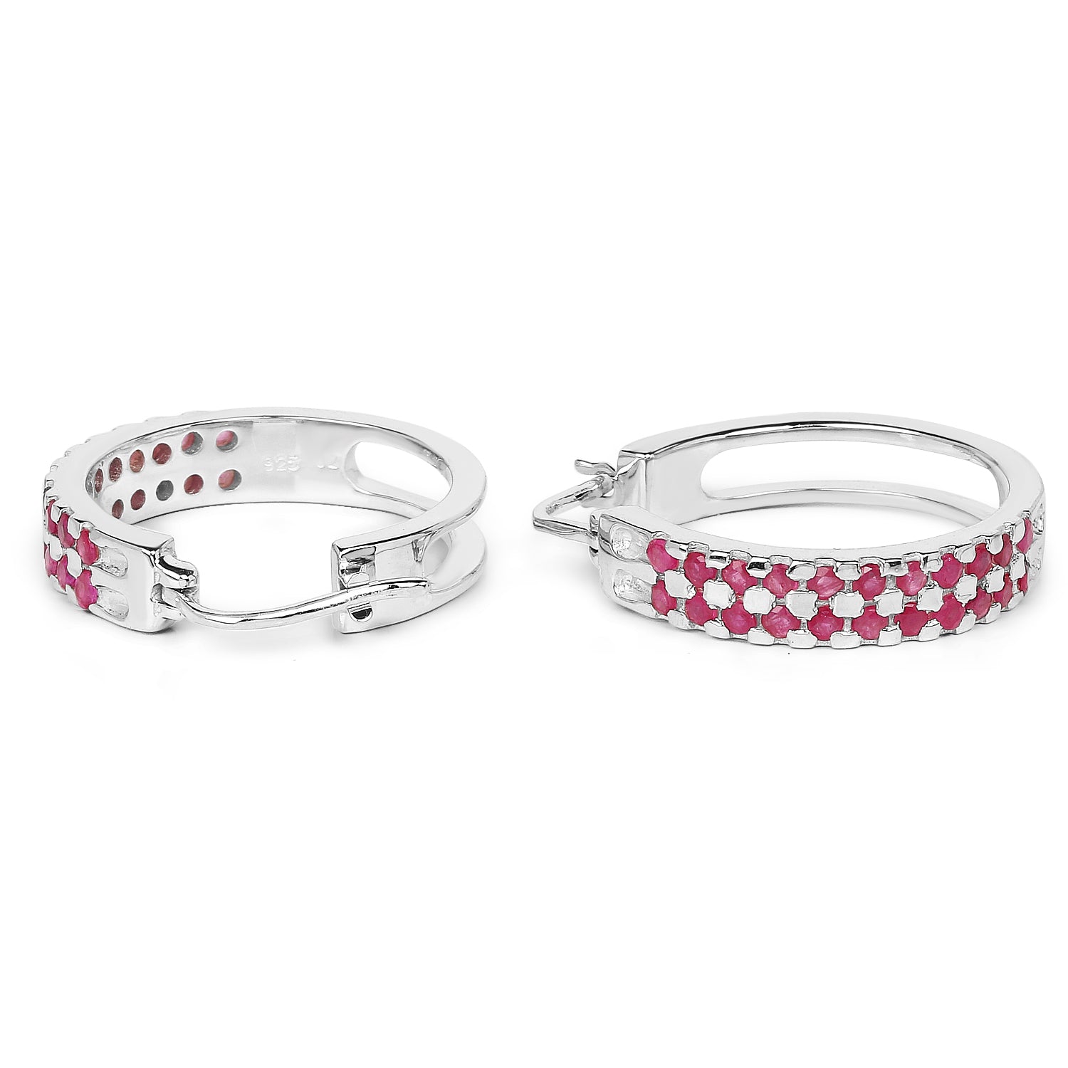 2.20 Carat Genuine Ruby .925 Sterling Silver Earrings  DestGlow