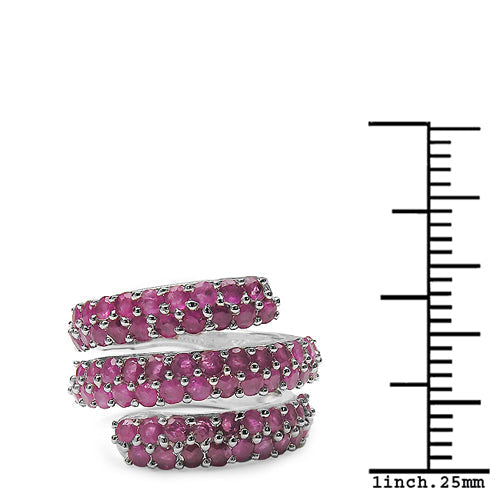 3.90 Carat Genuine Ruby .925 Sterling Silver Ring  DestGlow