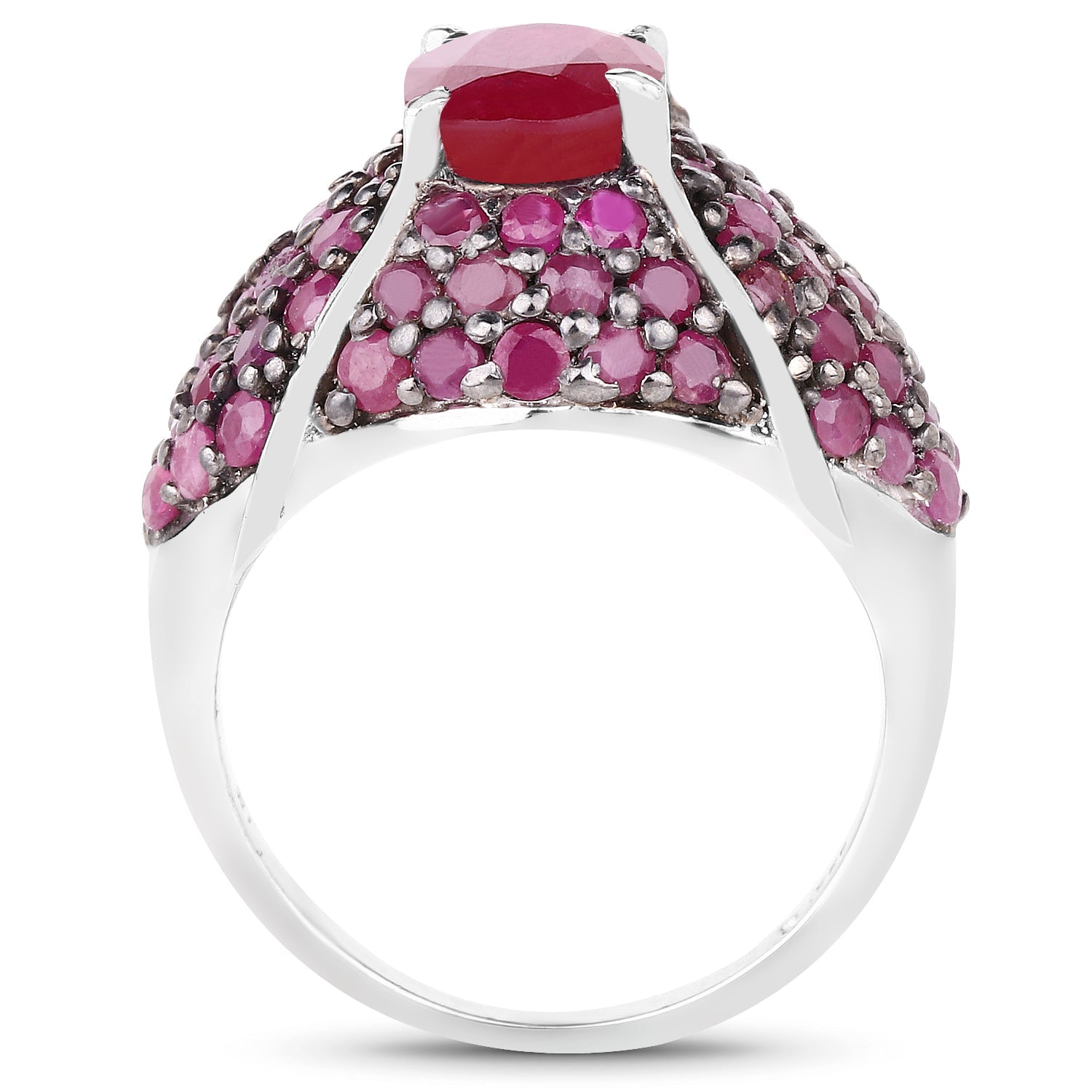 5.15 Carat Genuine Glass Filled Ruby &amp; Ruby .925 Sterling Silver Ring by Bids.com