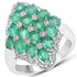 2.68 Carat Genuine Zambian Emerald and White Zircon .925 Sterling Silver Ring by Bids.com