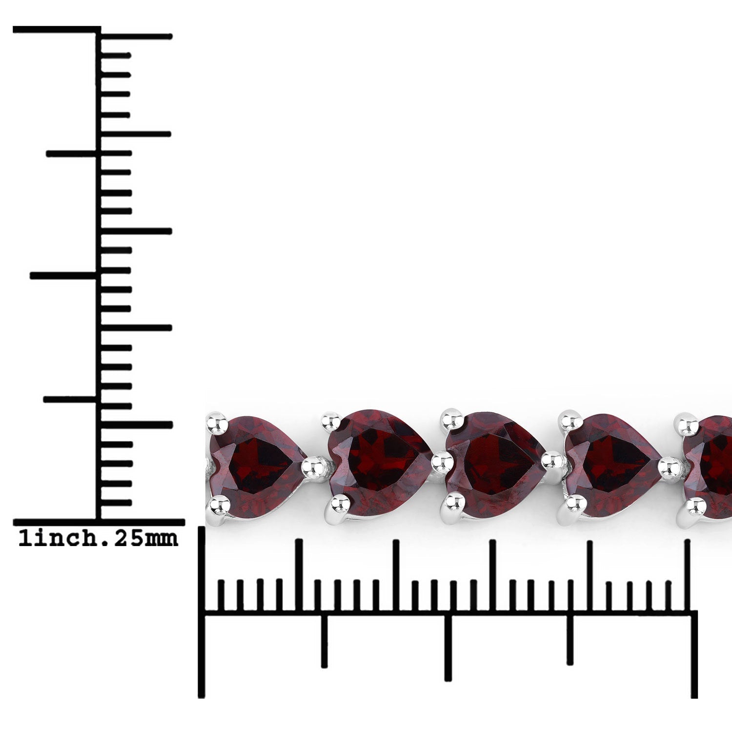 15.50 Carat Genuine Garnet .925 Sterling Silver Bracelet  DestGlow