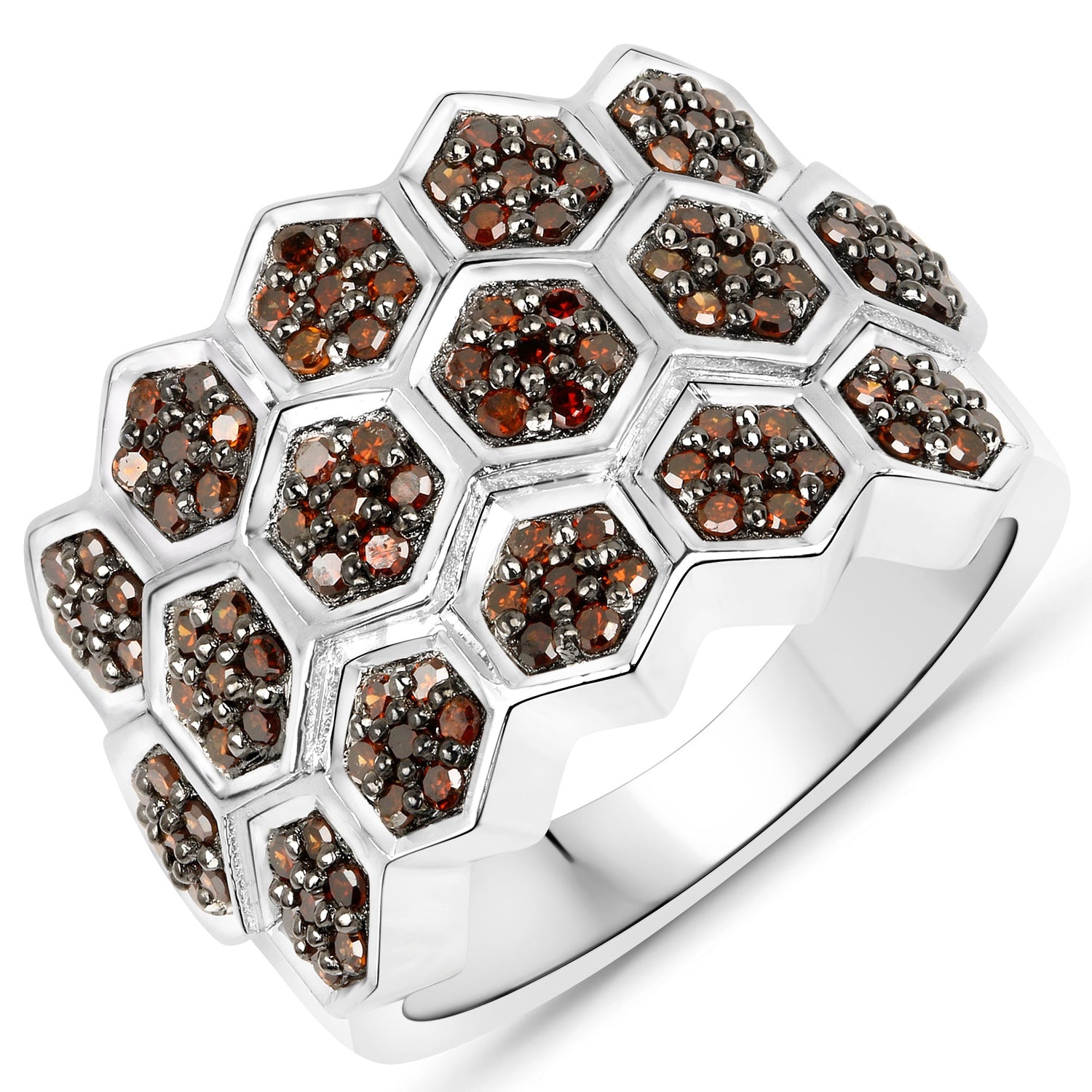 0.75 Carat Genuine Red Diamond .925 Sterling Silver Ring by Bids.com