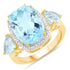 8.23 Carat Genuine Blue Topaz and White Diamond .925 Sterling Silver Ring by Bids.com