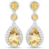 7.06 Carat Genuine Citrine and White Topaz .925 Sterling Silver Earrings  DestGlow
