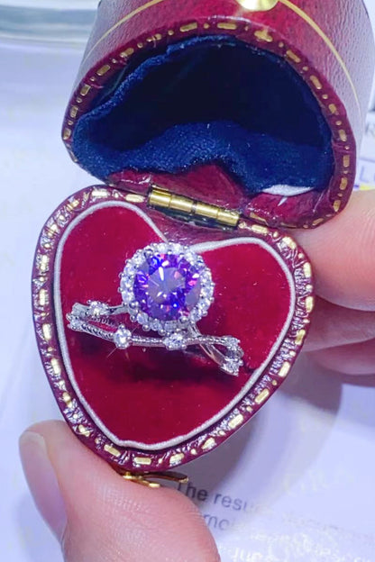1 Carat Blue Brilliant Round Cut Sparkala™ Platinum Over Pure Sterling Silver Ring (Blue Or Purple) by Sparkala