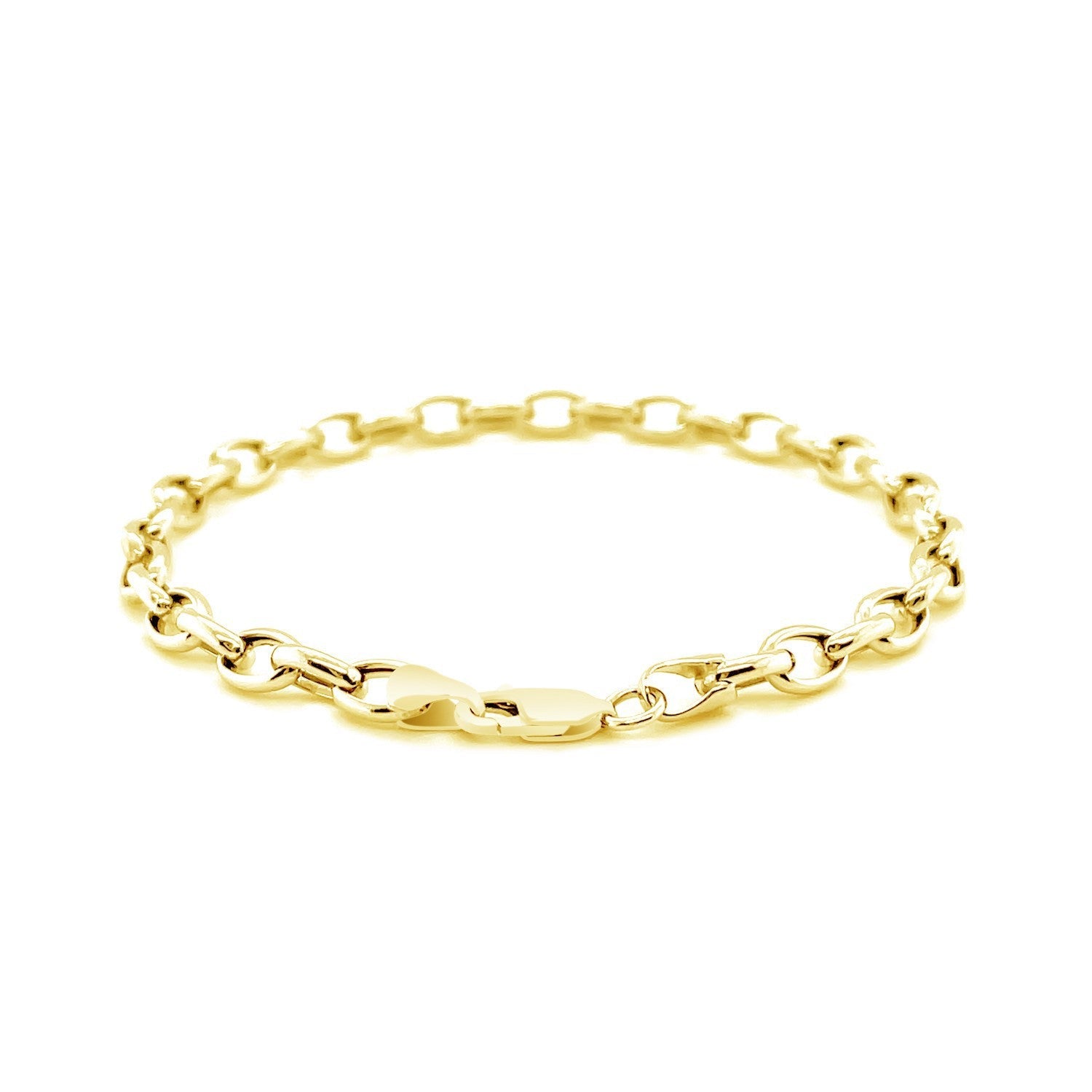 4.6mm 14k Yellow Gold Oval Rolo Bracelet by Bids.com