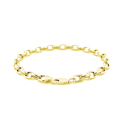 4.6mm 14k Yellow Gold Oval Rolo Bracelet by Bids.com