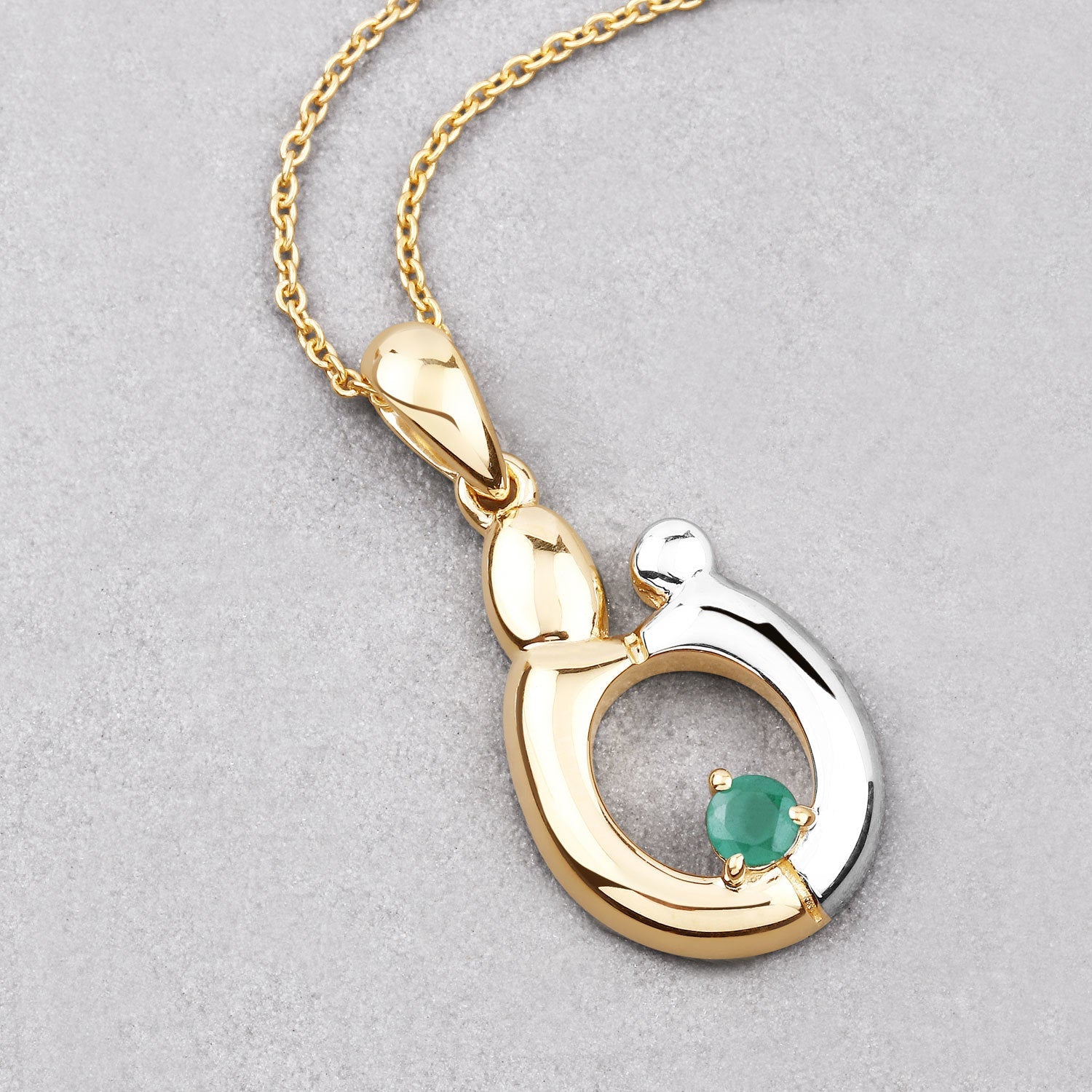 0.17 Carat Genuine Emerald .925 Sterling Silver Pendant by Bids.com