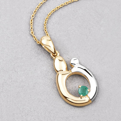 0.17 Carat Genuine Emerald .925 Sterling Silver Pendant by Bids.com