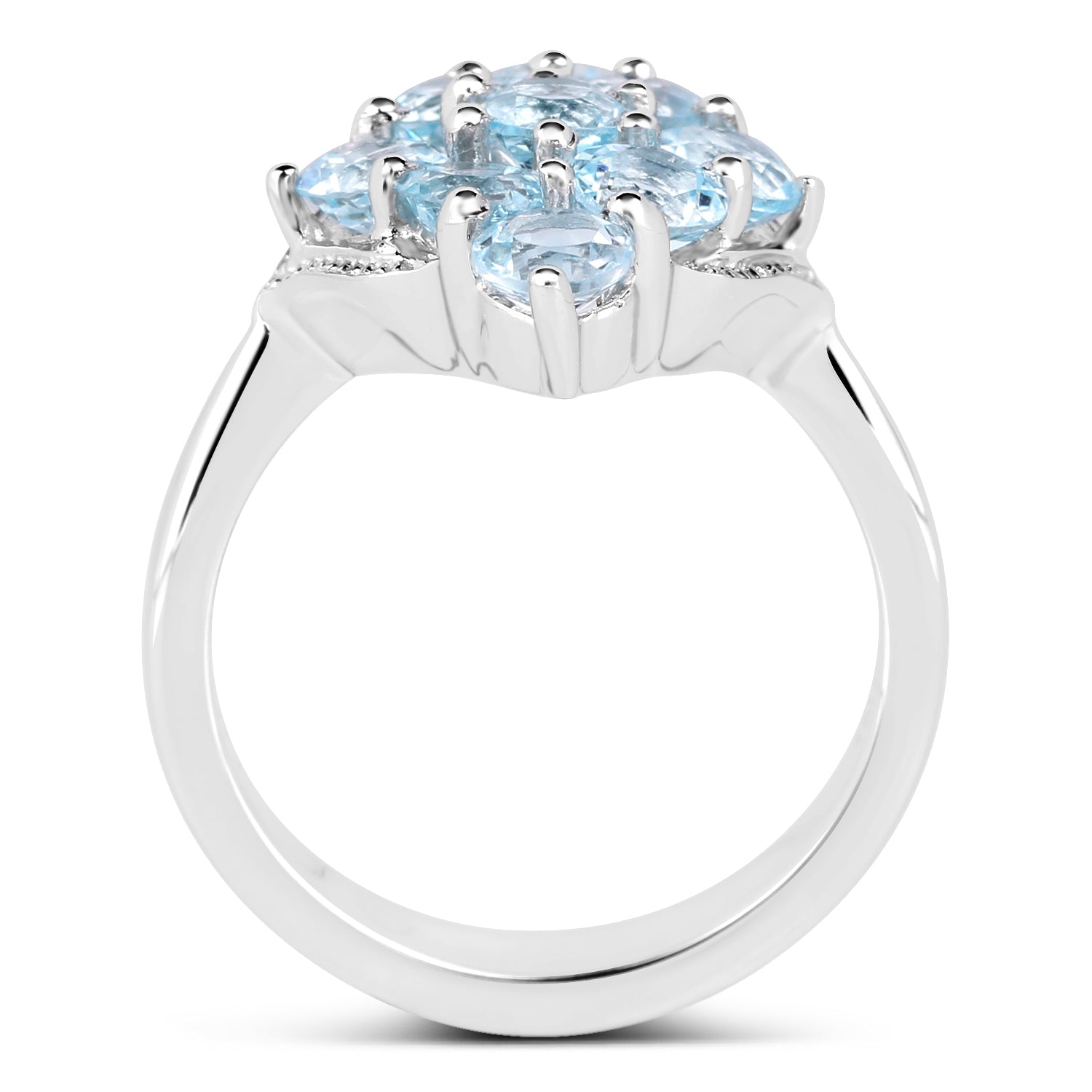 2.88 Carat Genuine Blue Topaz .925 Sterling Silver Ring  DestGlow