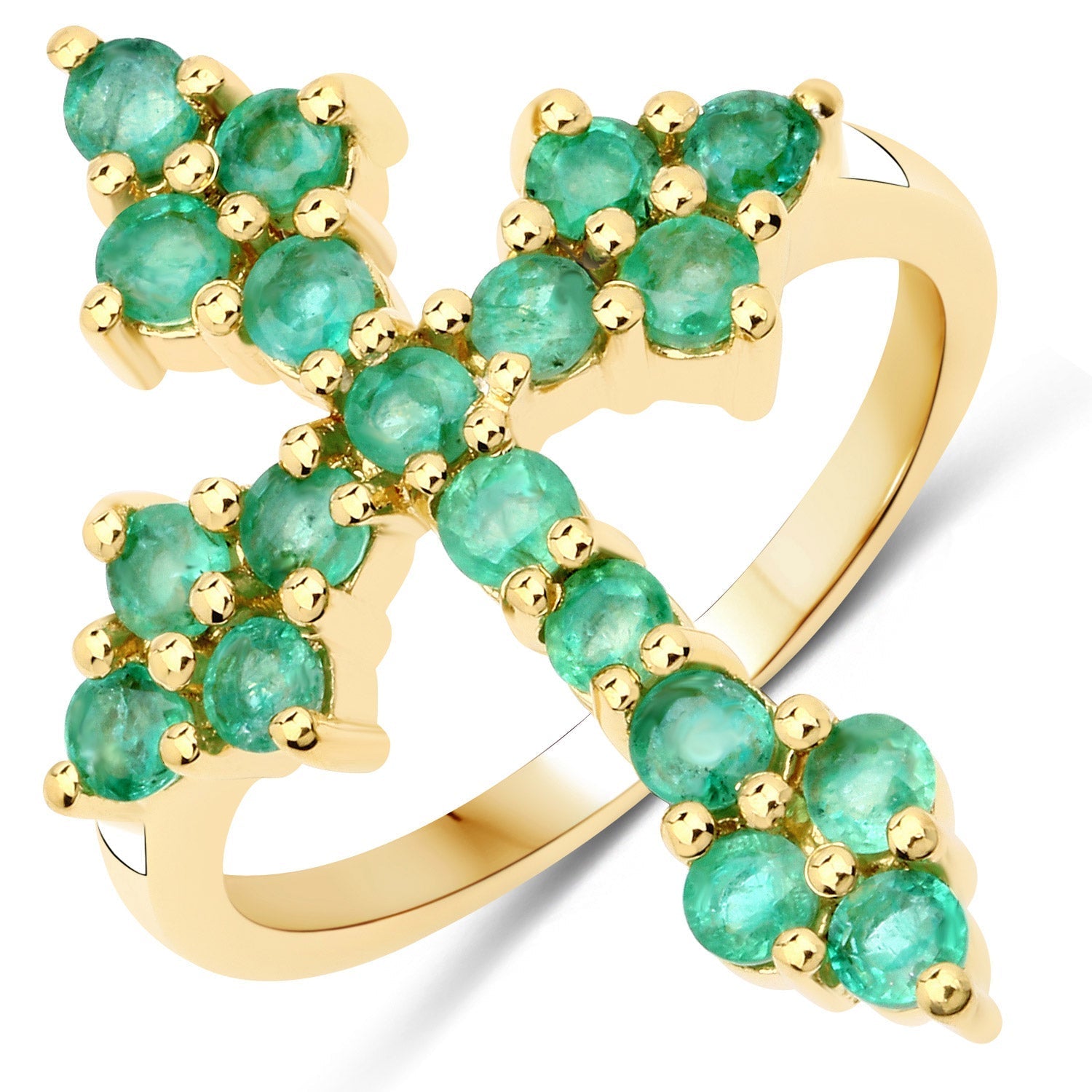 1.33 Carat Genuine Zambian Emerald .925 Sterling Silver Ring  DestGlow