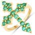 1.33 Carat Genuine Zambian Emerald .925 Sterling Silver Ring  DestGlow