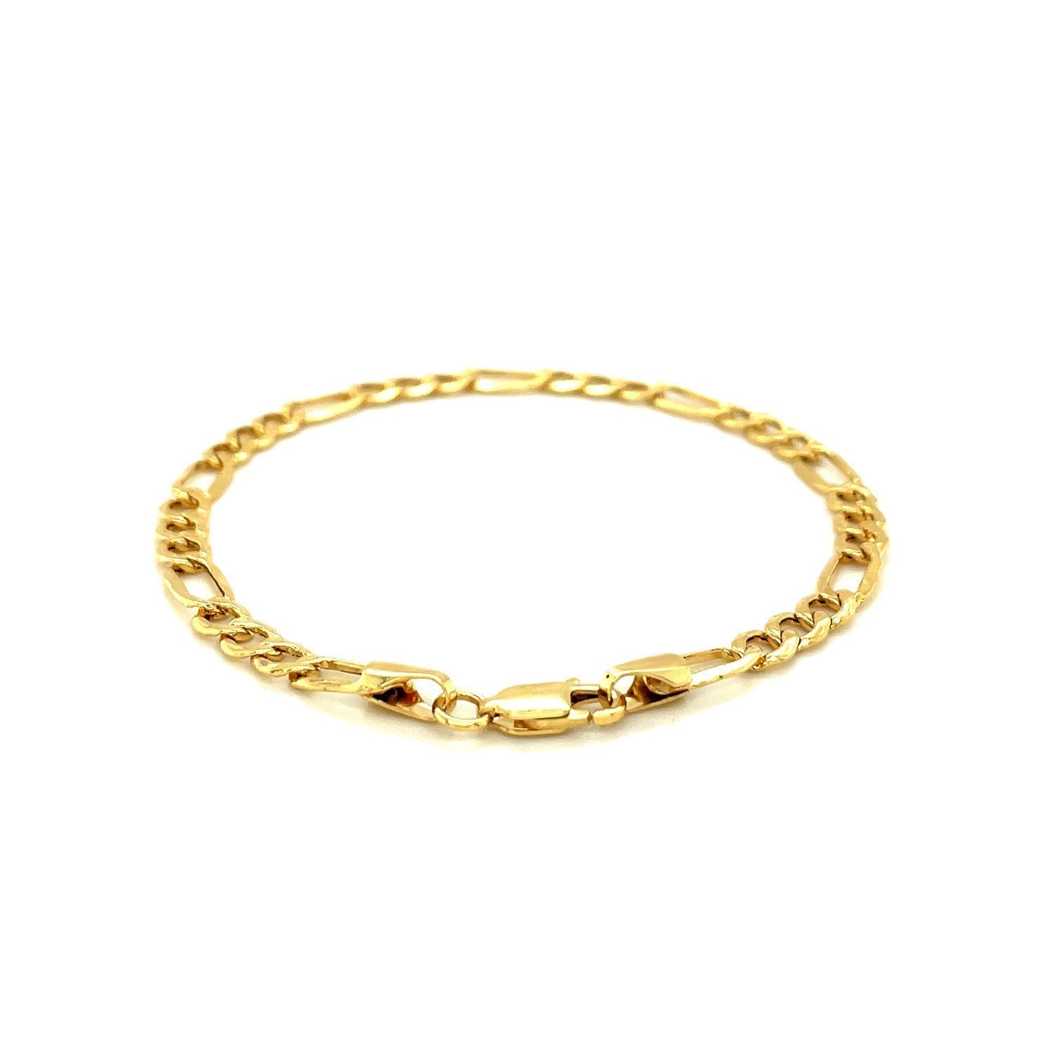 4.6mm 14k Yellow Gold Lite Figaro Bracelet  DestGlow