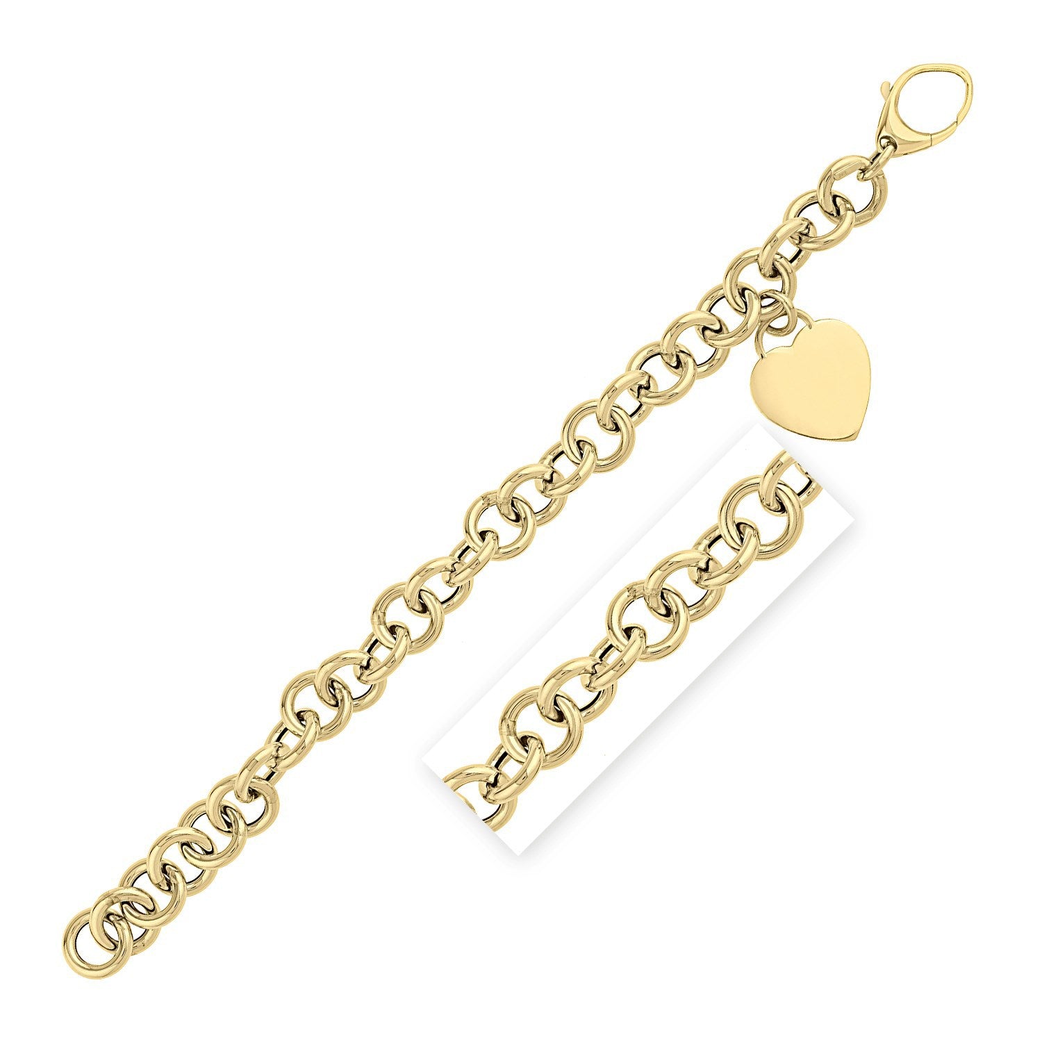 14k Yellow Gold 7 1/2 inch Rolo Link Bracelet (11.40 mm) by Bids.com