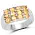 2.67 Carat Genuine Yellow Sapphire and White Diamond .925 Sterling Silver Ring by Bids.com