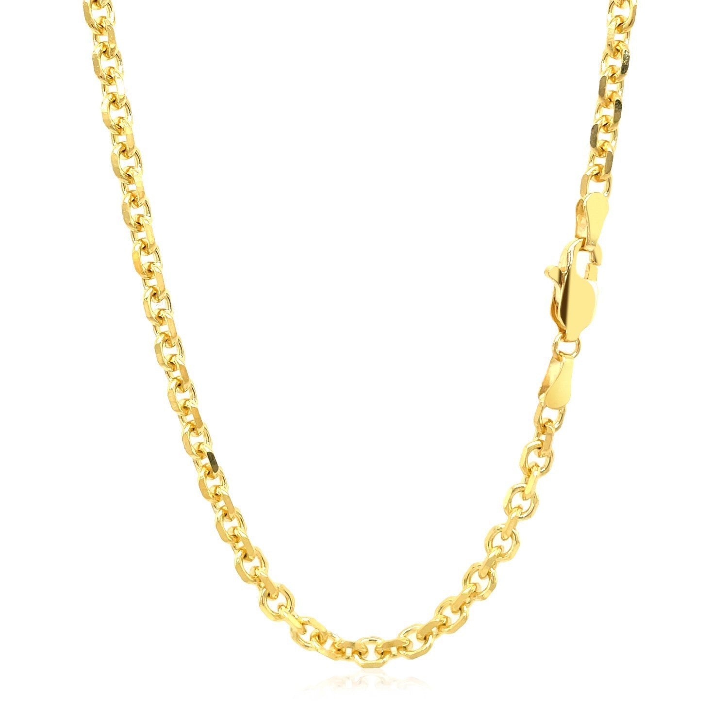 4.0mm 14k Yellow Gold Diamond Cut Cable Link Chain by Bids.com