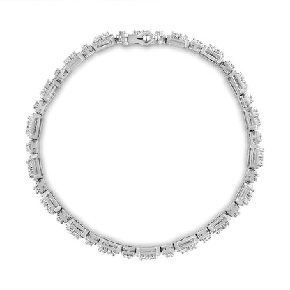 10K White Gold 2.0 Cttw Diamond Square Link Bracelet (J-K Color, I2-I3 Clarity) - Size 7.25" by Bids.com